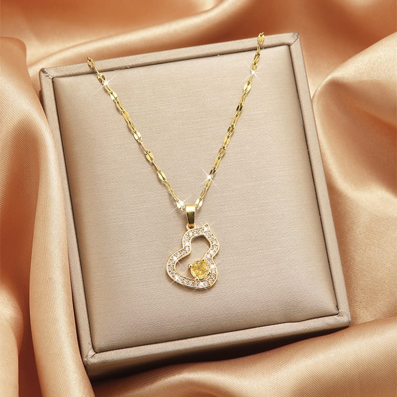Double Heart Infinity Pendant Necklace